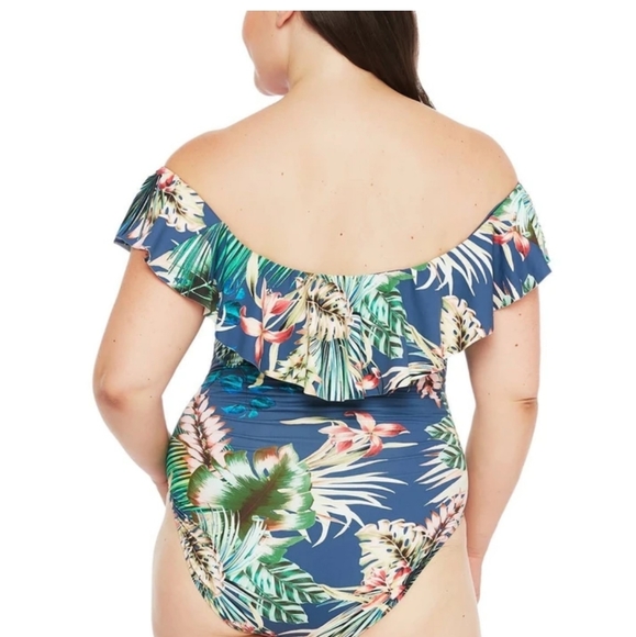 La Blanca | Swim | Tropical Rain Off Shoulder Ruffle 3 Pc Set | Poshmark